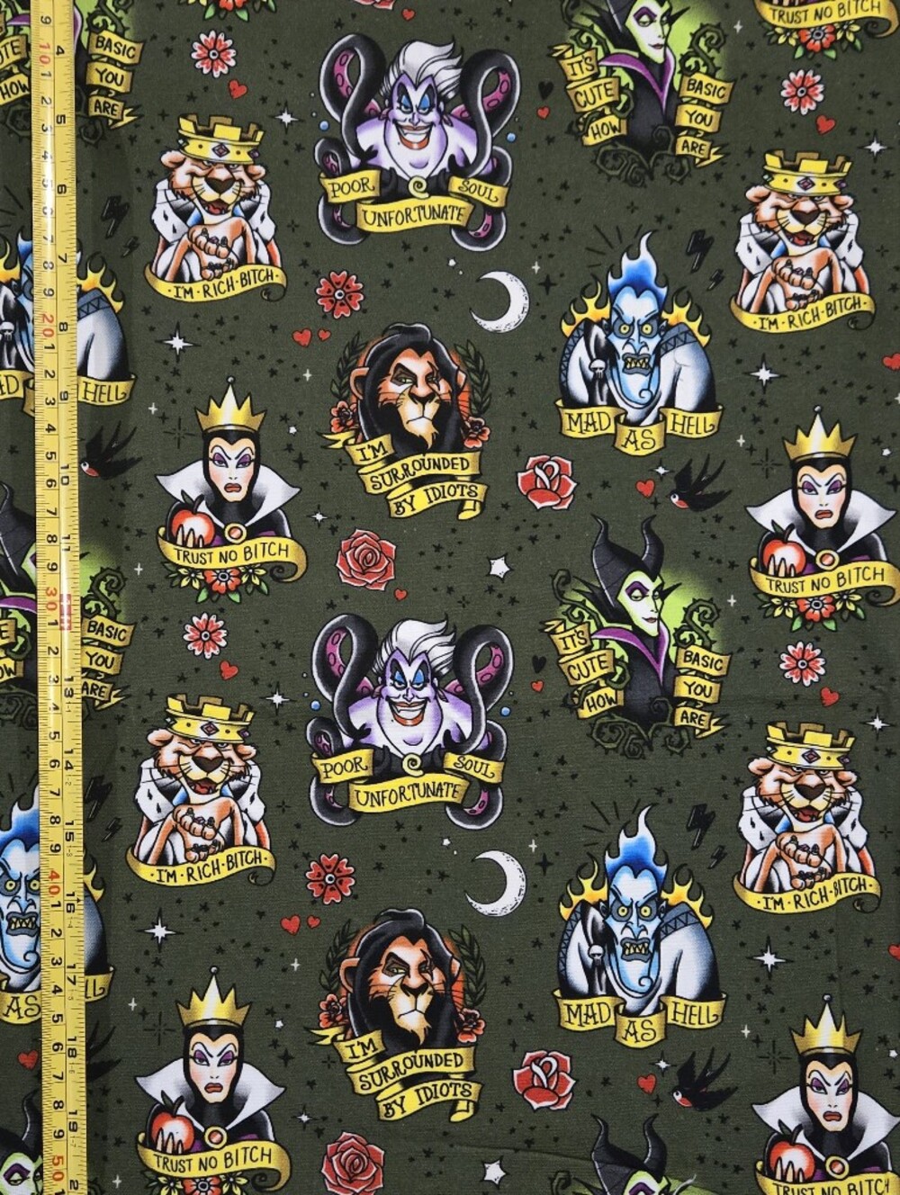 Canvas Fabric: The Villians 100% Cotton Canvas 100cmxWOF